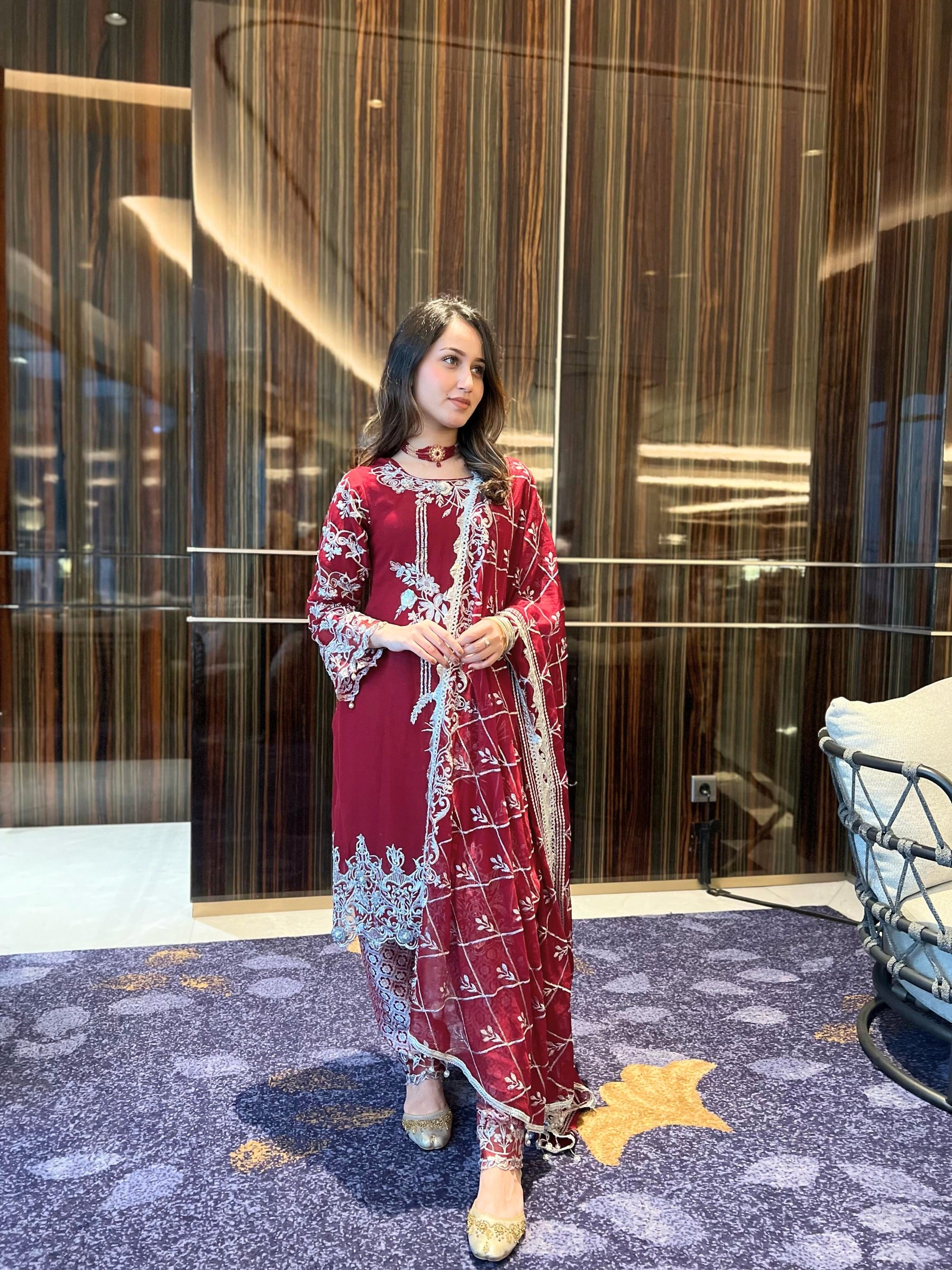 Maroon Kurta set JS-013, Maroon, size M